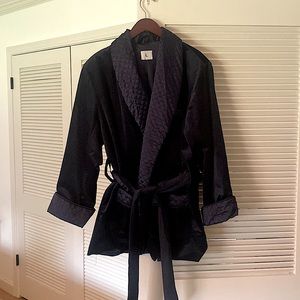 Velvet Smoking Jacket. Navy with blue quilted collar. Never worn.